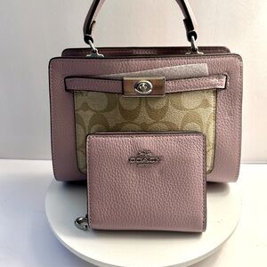 COACH Signature Mini Lane Top Handle w/ Wallet Set